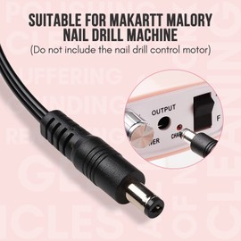 Makartt Nail Drill Handpiece for Malory, 30000RPM Rechargeable Electric File Machine Replacement for Manicure Art Tool, Professional Gel Polish Acrylic Powder Remover