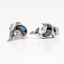 Magnetic Therapy Earrings Dolphin with abalony