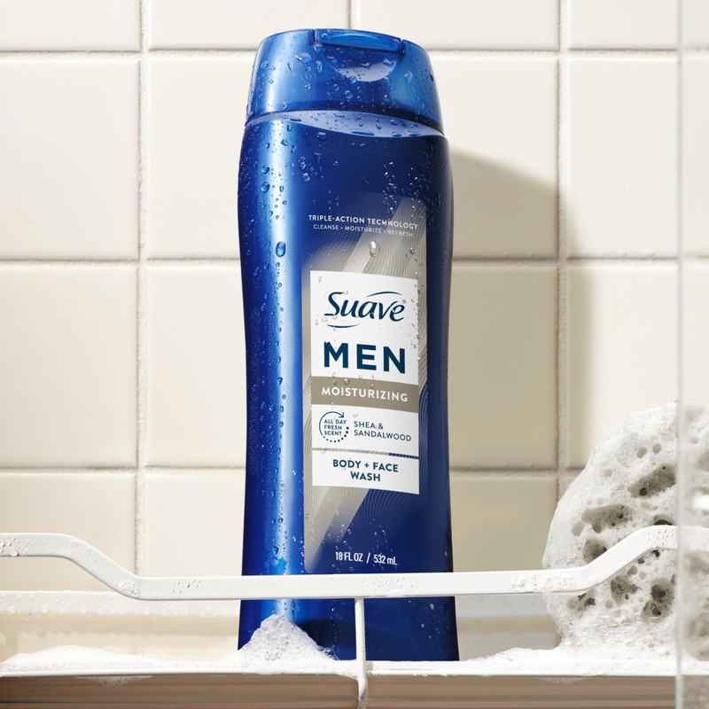 Suave Men Ultra Moisturizing Body & Face Wash, Shea &
