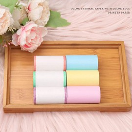 kuou Printer Paper, 6 PCS Color Thermal Paper Rolls, 57 x 30mm (About 2.2 x 1.1 Inch), 6 Rolls in Total, Premium Quality for Portable Pocket Printer