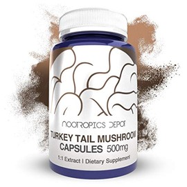Turkey Tail Mushroom Capsules | 500mg | 180 Count | Trametes versicolor