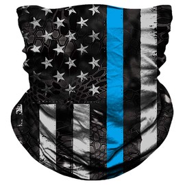 Bandana sin costuras para el cuello, protección UV para motocicleta, ciclismo, equitación, correr, etc., A-flag Blue, Large