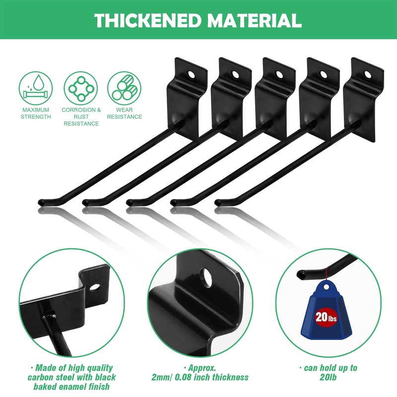 Yauhar 100Pcs Heavy Duty Slat Wall Display Hooks Bulk Set,