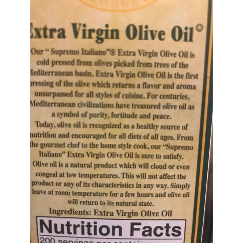 Supremo Italiano Extra Virgin Olive Oil, 101.40 Ounce (1)