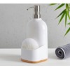 Clasin Home Kitchen Soap Dispenser with Sponge Holder, Refillable Acrylic