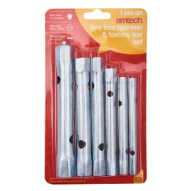Amtech K1150 6 Piece Tubular Box Spanner Set with Tommy bar
