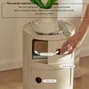 supsoftlife Round Nightstand with 3 Drawers, Modern Style Side Table,