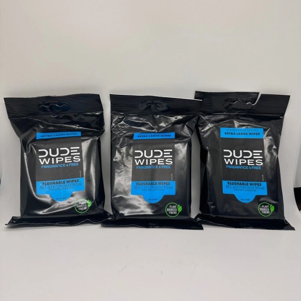 Dude Wipes Fragrance Free Extra Large Flushable Wipes 3 Packs
