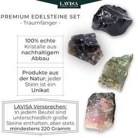 LAVISA LAVISA Wasserstein Mischung | Premium Edelsteine fr Edelsteinwasser | echte unbehandelte Natursteine, Rohsteine und Kristalle | Heilsteine und Mineralsteine fr Trinkwasser (Traumf?nger)