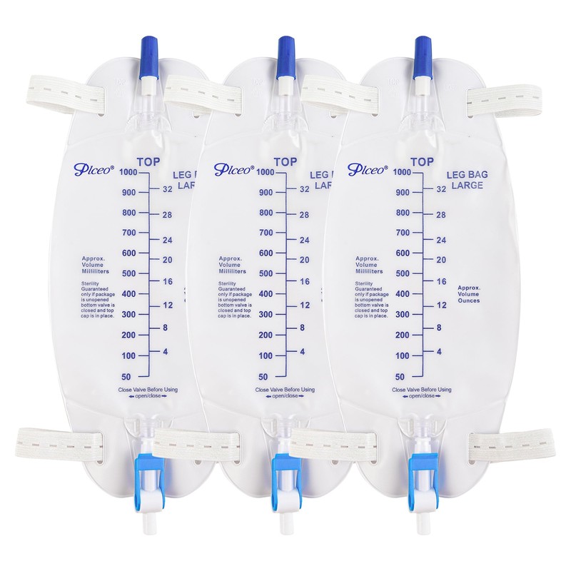 Easy-Tap Leg Bag Urinary Drainage Bag, 1000ml, Anti-Reflux Valve, Cloth