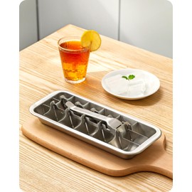 Baffect Stainless Steel Ice Cube Tray for Food, Easy Release and Multifunctional, with Gloves for Freeze Protection (18 Cubes)