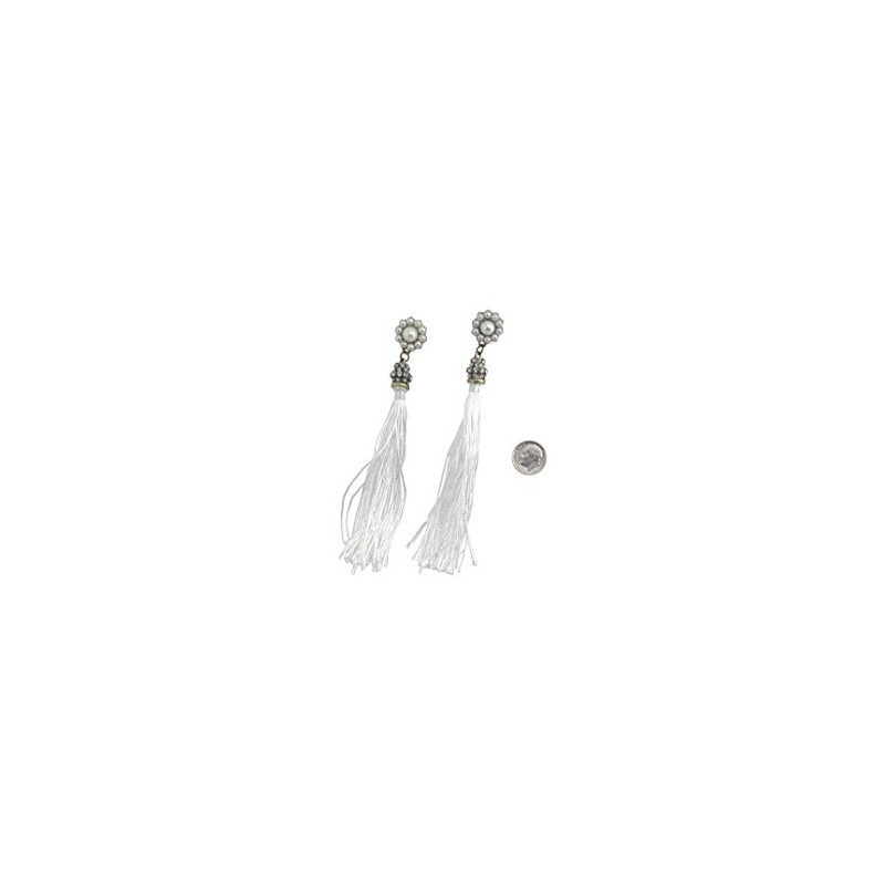 Earrings, Elegant Faux Pearl Tassel Rhinestone Dangle Earrings + GIFT