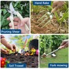 Garden Tool Set, Stainless Steel Gardening Kit, with Large Capacity