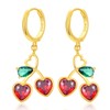 Grmdit Cherry Earrings for Women Sterling Silver Heart Gold Cherry