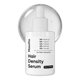 Sérum capilar Masofta para el crecimiento del cabello. Promueve el crecimiento y controla la caída del cabello. Contiene 3% de Redensyl, 5% de Capixyl, 4% de Anagain, 30 ml.