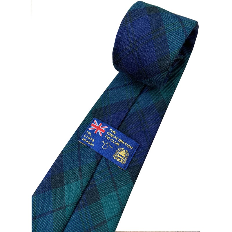 Men's Black Watch Tartan Neck Tie & Hanky Set