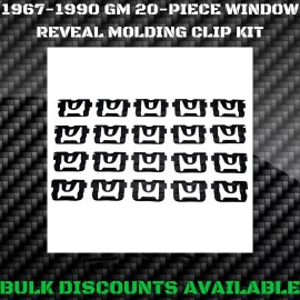 GM Replacement 1967-1985 Impala SS Landau Vinyl Top Rear Glass Window Molding Trim Reveal Clips