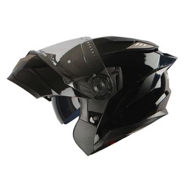 1Storm Motorcycle Modular Full Face Helmet DOT Adults Street Bike Flip up Dual Visor Sun Inner Shield Anti Fog Pinlock Ready Shield: Glossy Black