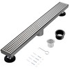 muschbath 28 Inch Linear Shower Drain, Brushed Nickel Shower Drain,