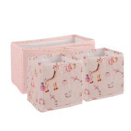 Baby Drawer Organizer Set of 3 - Drawer Organizer Divider Storage Organizer Box for drawers, cupboard, wardrobe (Pink)