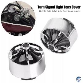 Unbranded Smoke Turn Signal Light Lens Cover Chrome Bezels Visor For Harley Softail Dyna