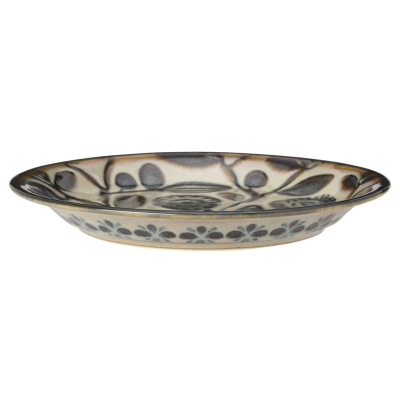 Marusan Kondo 21818 Plate, S, Flower and Olive, Folk Art,