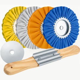 8 Inch Aluminum Polishing Kit – 6PCS Airway Buffing Wheel for Drill and Grinder Professional Rim Polishing and Metal Kit for Polished Aluminum Wheels Restoration and Shine