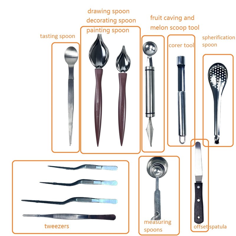 DUEBEL Professional Chef Plating Kit, 12 Piece Culinary Plating Set,