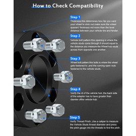 ECCPP 4X Black 1.5" Hub Centric Wheel Spacers 6x135mm 6 Lugs14x2 Adapters for Raptor Expedition