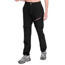 Little Donkey Andy Women's Hiking Pants Lightweight Convertible Zip-Off Pants Quick Dry UPF 50 Black Size 2XL