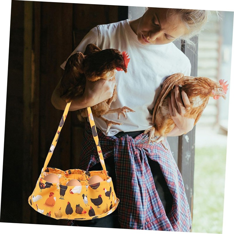 CIYODO Fresh Egg Collecting Basket with Pockets for Chicken Duck