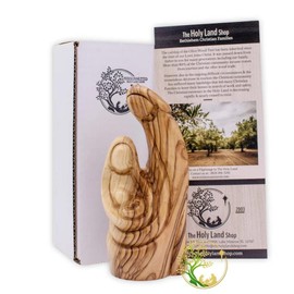 Holy Family Wooden Figurine of Nativity Set | Olive Wood Holy Family Statue Made in the Holy Land | Religious Nativity Scene Gift (Large inches)