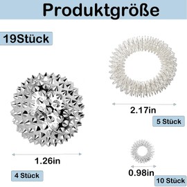 4 Stück Magnetic Massagebälle Set Mit 10 Massageringe & 5 Massage-armbänder, Skills, Skills Borderline, Skills Panikattacken, Akkupressurringe, Skills Set, Igelball Hart, Skill Ball