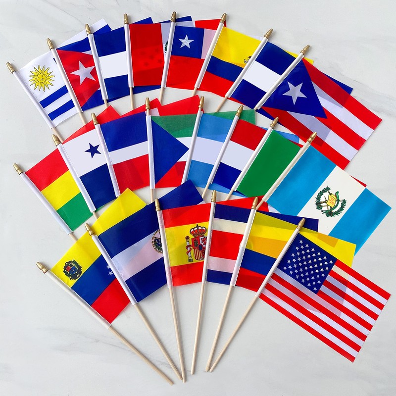 LoveVC Latin America 22 Countries Flags on Stick Small Mini