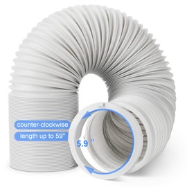 Portable Air Conditioner Hose Kit 5.9" Dia 59" Length Universal AC Hose with Adapter Flexible Exhaust Hose and AC Unit Tube Connector for Portable Air Conditioner Vent AA06