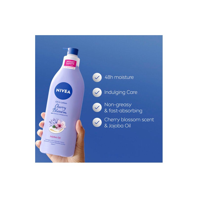 Nivea Body Oil Lotion Cherry Blossom Jojoba 400mL