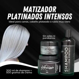 Matizador Platinados Premium 2 Cremas  Shampoo 500ml                                                                                                  