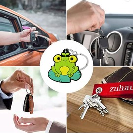 zhixuan 4Pcs Frog PVC Keychain Cute Animal Keyring Pendant Funny Colorful Frog Key Chain Cartoon Gift Lovely Keyring Pendant Accessories