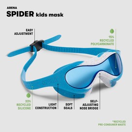 Arena Unisex Kids' Spider Swim Mask, Smoke Gray