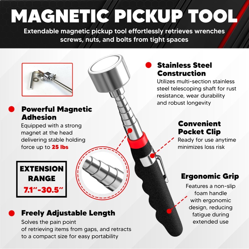 C&T 4-Piece Magnetic Tool Mat Set, Flexible Magnetic Mats in