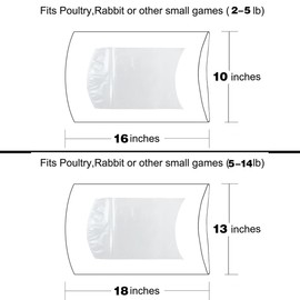 Poultry Shrink Bags, Chicken Bags, 60 Pack (30 pack 13x18 inches + 30 pack 10x16 inches) Clear Poultry Shrink Wrap Freezer with 60 Zippers, Silicone Straws for Chickens, Rabbits