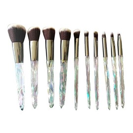 Make up brushes set - 10 different sizes - Professional - Eyeliner - Eyebrows - Eyeshadow - Foundation - Blush - Face - Blush - Transparent Color - Ide aregalo