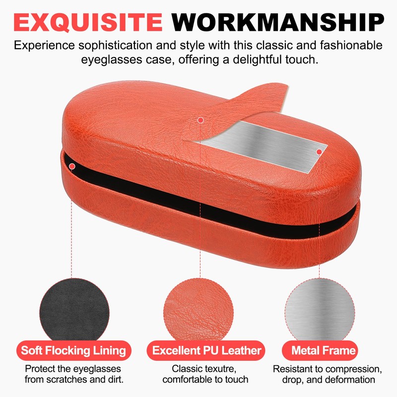 PATIKIL Hard Glasses Case PU Leather Large Glasses Case Protective