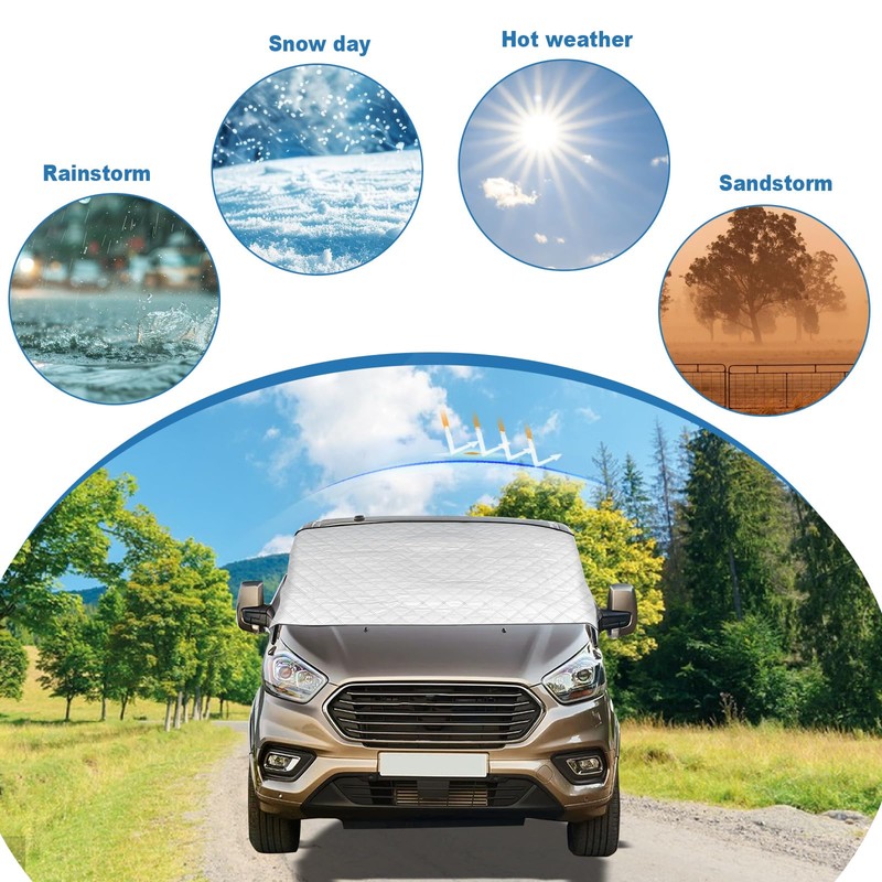 luolety Front Windscreen Wrap Cover for Ford Transit Custom 2012-2022,