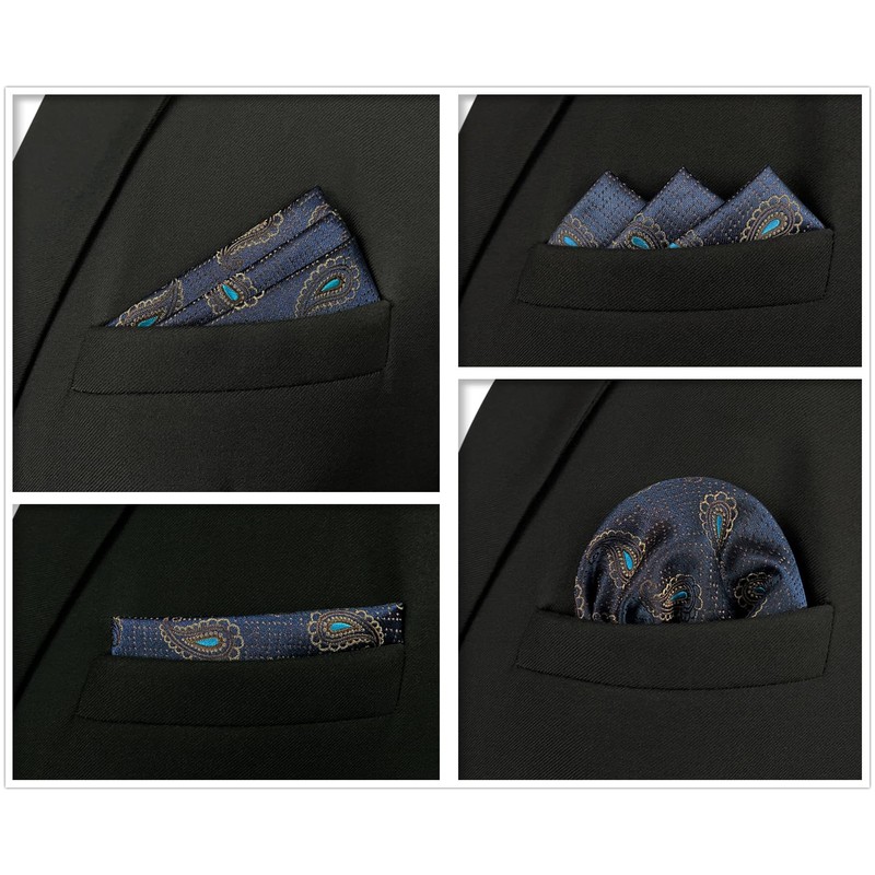 Shlax&Wing Pack of 5 Assorted Handkerchiefs for Men Square Size