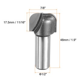 HARFINGTON Bowl and Tray Bit 7/8" Cutting Diameter 1/2" Shank 1/4" Radius Carbide Tipped Carving CNC Router Bits for Woodworking Milling
