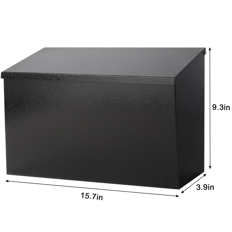 Wall-Mount Mailbox for Outside,Galvanized Steel Metal Post Box,Large Capacity Mail