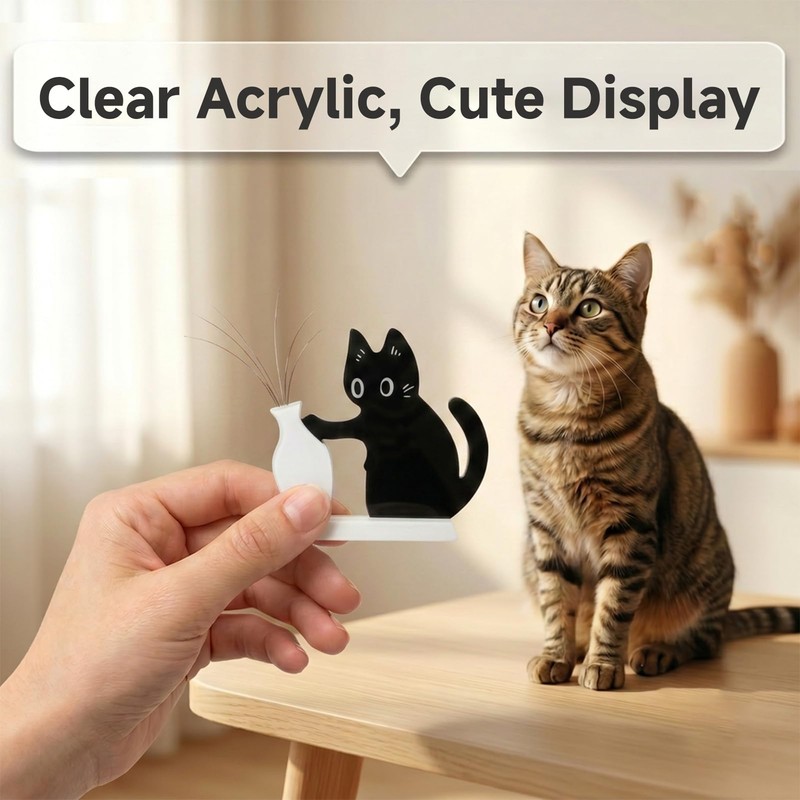 6 Pcs Cat Whisker Holder, Clear Acrylic Whisker Holder Magnet