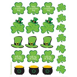 Creative Converting 4 Bögen St. Patrick's Day Aufkleber, Kleeblätter, Grün