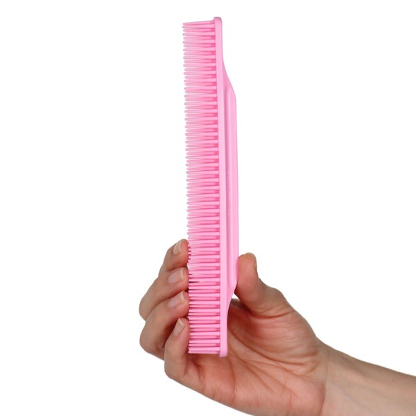 Allegro Combs #70 3 Row Detangling Comb Wide Tooth Curl Defining Brush Perfect for Women Curly Hair Stylists Curl Defining Curly Hair Comb Made In The USA 1 Piece (Light pink)
